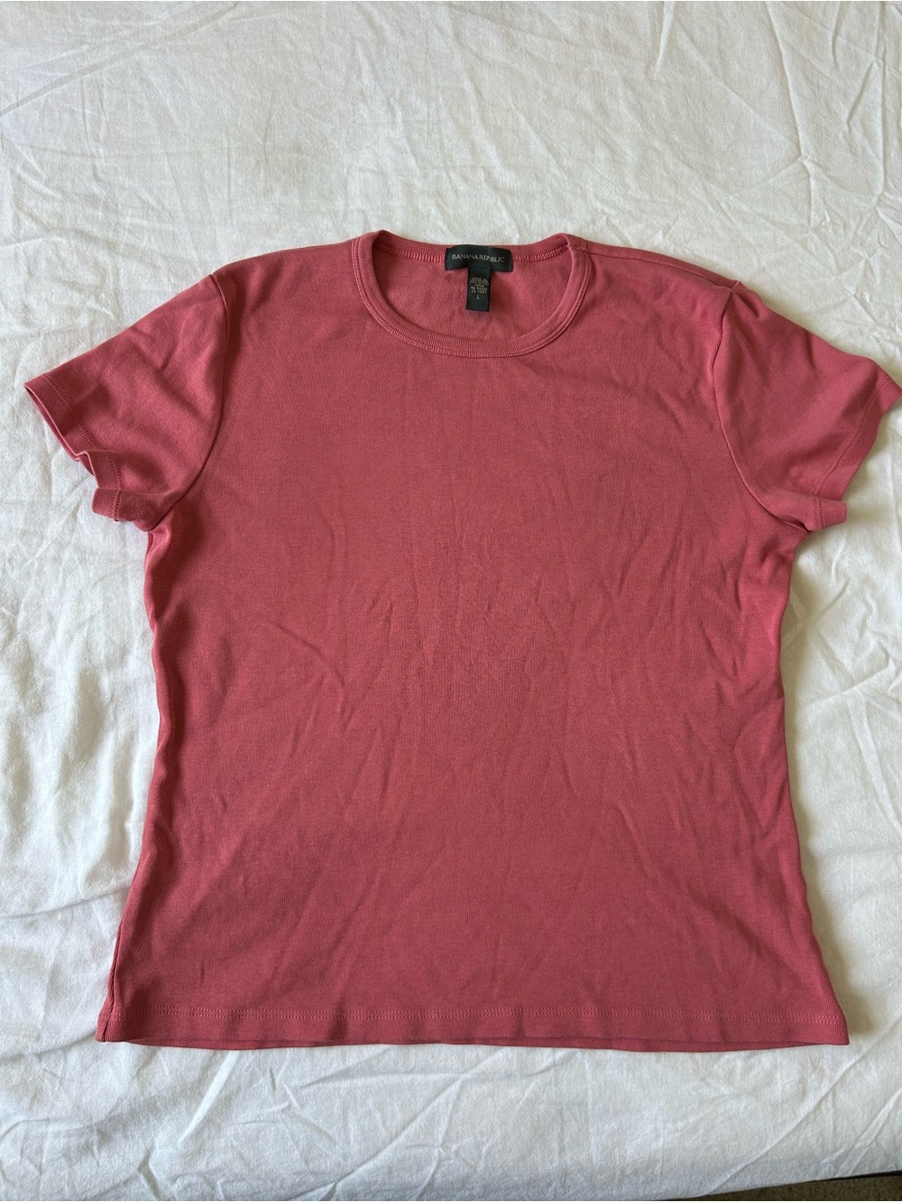 Banana Republic 100% Cotton Pink Short Sleeve Top | Size Large
